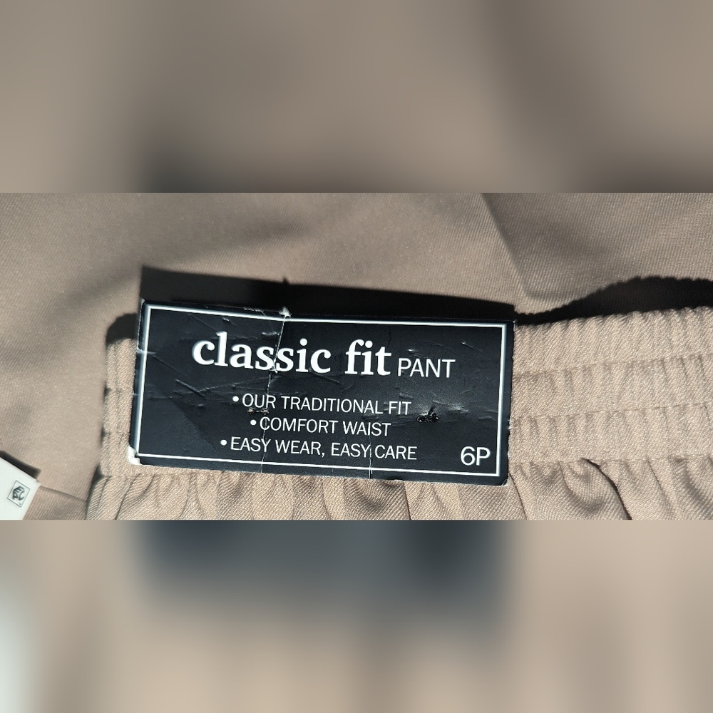 NWT,Alfred Dunner,khaki, classic fit,pullon pants- women's 6P,8P OR 14 petite - Picture 7 of 8
